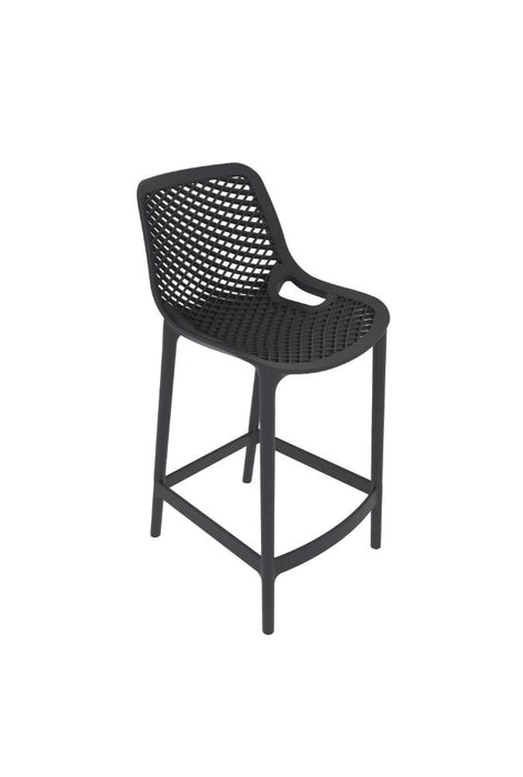 Silla para Bar Miame, Color Negro, con reposa pies en diseño Moderno