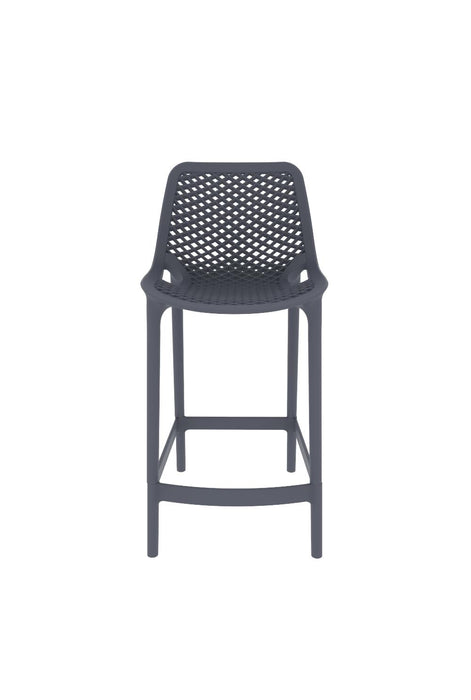Silla para Bar Miame, Color Gris Oscuro, con reposa pies en diseño Moderno