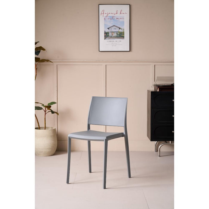 Silla Toledo, Color gris, Con espaldar liso y cuadrado, diseño moderno