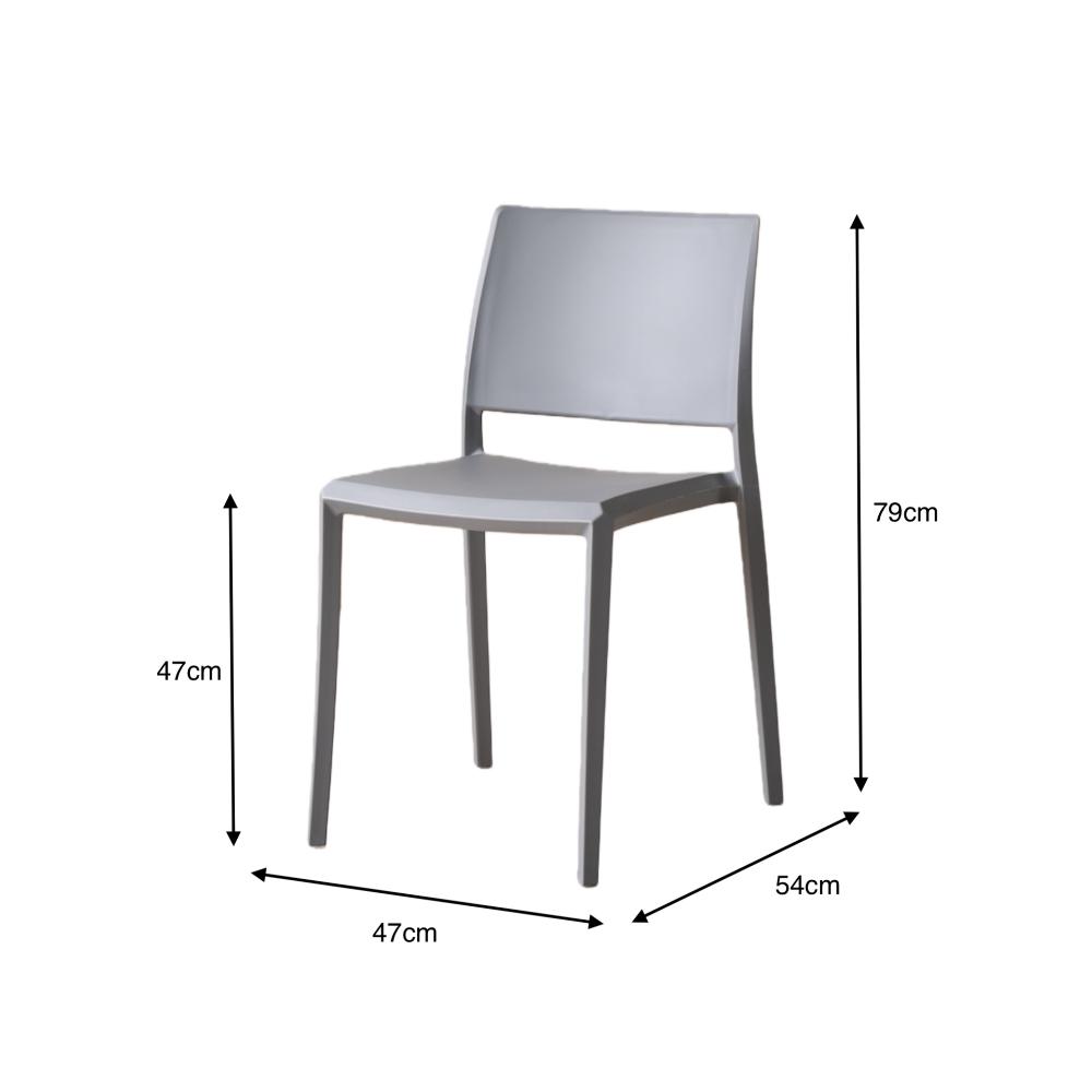 Silla Toledo, Color gris, Con espaldar liso y cuadrado, diseño moderno