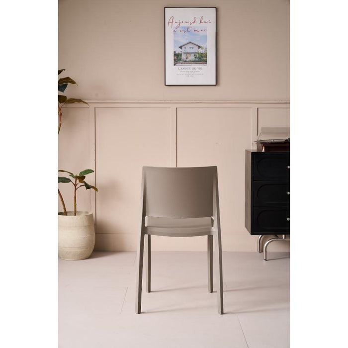 Silla Toledo, Color Taupe, Con espaldar liso y cuadrado, diseño moderno