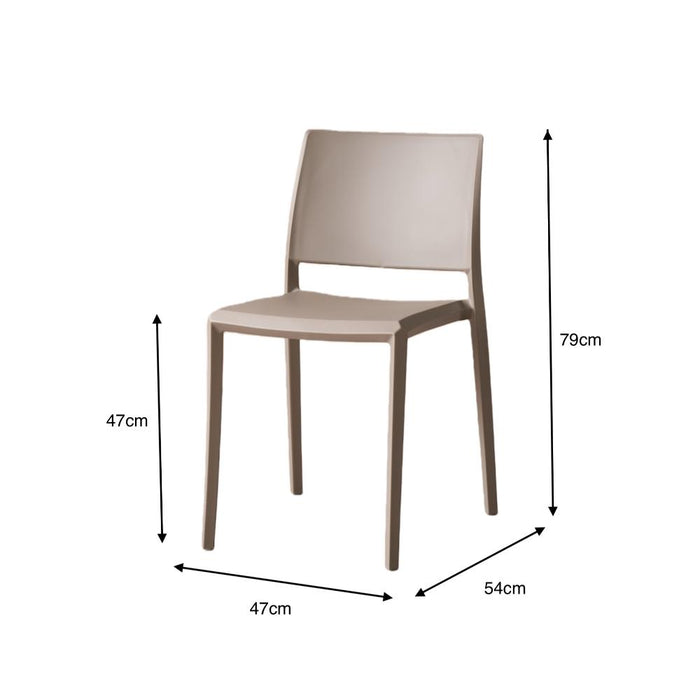 Silla Toledo, Color Taupe, Con espaldar liso y cuadrado, diseño moderno