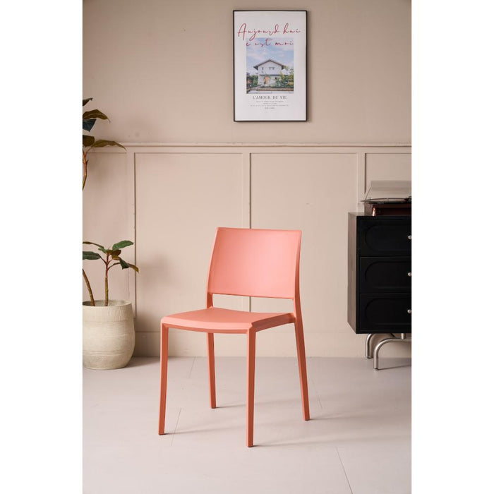 Silla Toledo, Color Terracota, Con espaldar liso y cuadrado, diseño moderno