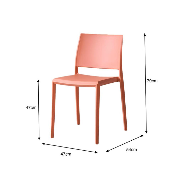 Silla Toledo, Color Terracota, Con espaldar liso y cuadrado, diseño moderno
