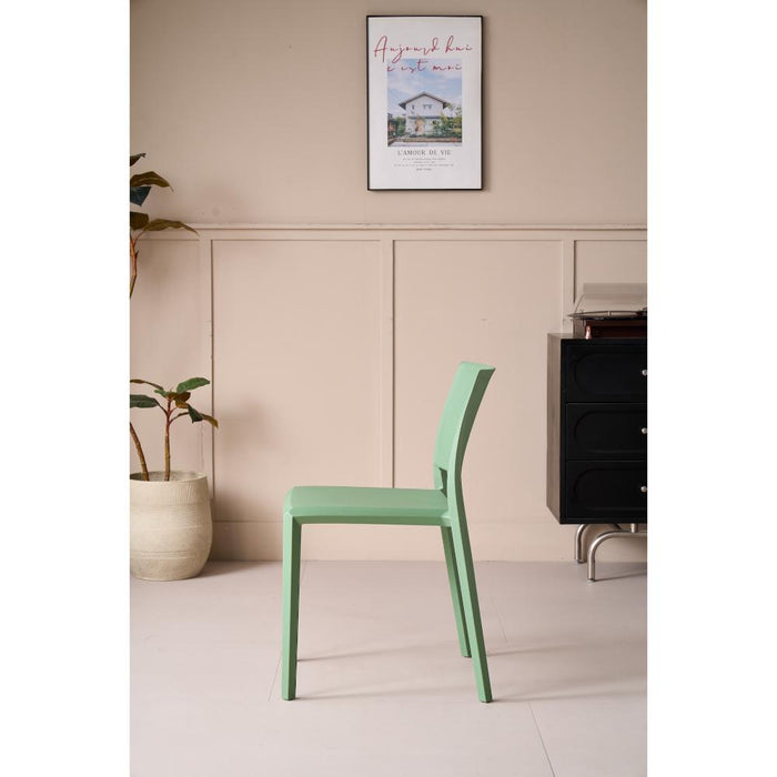 Silla Toledo, Color Verde, Con espaldar liso y cuadrado, diseño moderno