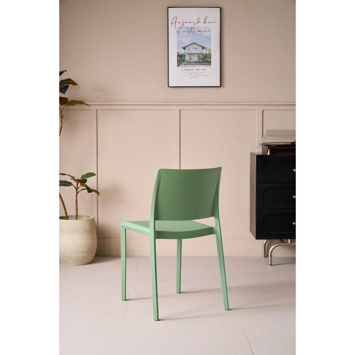 Silla Toledo, Color Verde, Con espaldar liso y cuadrado, diseño moderno
