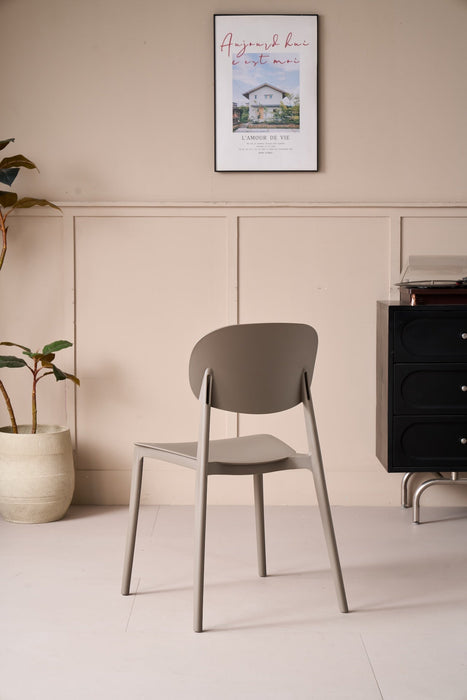 Silla Milan, Color Taupe, Con espaldar y diseño Moderno