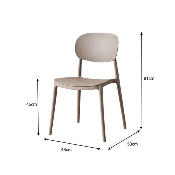 Silla Milan, Color Taupe, Con espaldar y diseño Moderno