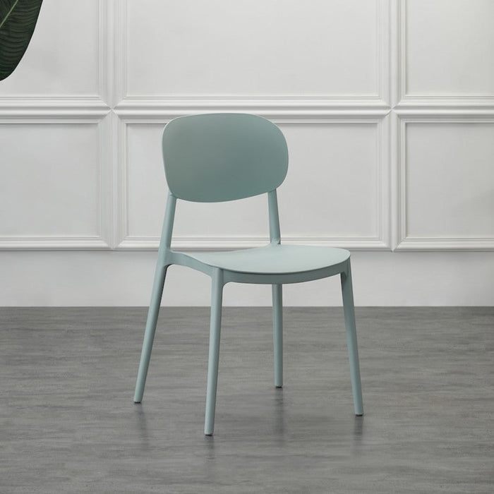 Silla Milán, Color Azul Claro, con Espaldar y Diseño Moderno