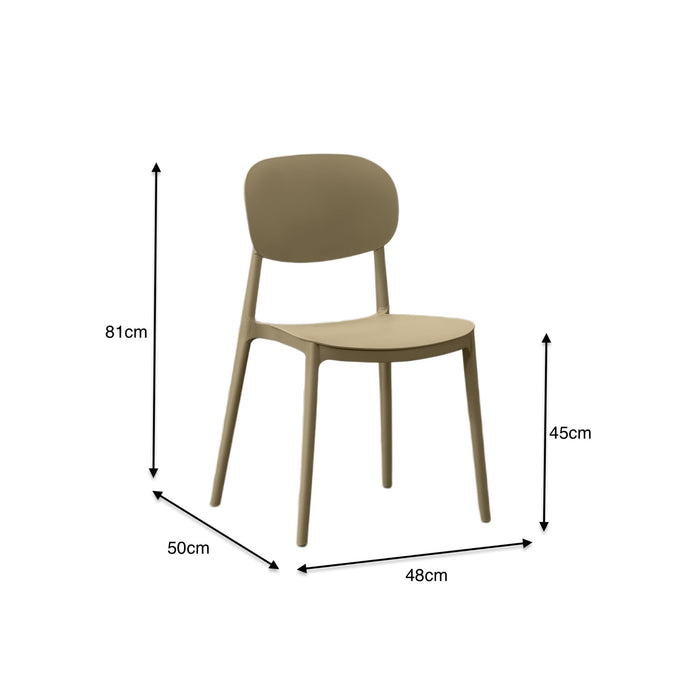 Silla Milán, Color Khaki, con Espaldar y Diseño Moderno