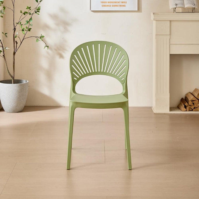 Silla Paraíso, Color Verde, con Espaldar y Diseño Moderno
