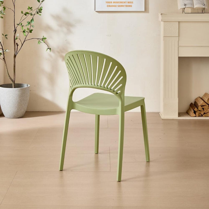 Silla Paraíso, Color Verde, con Espaldar y Diseño Moderno