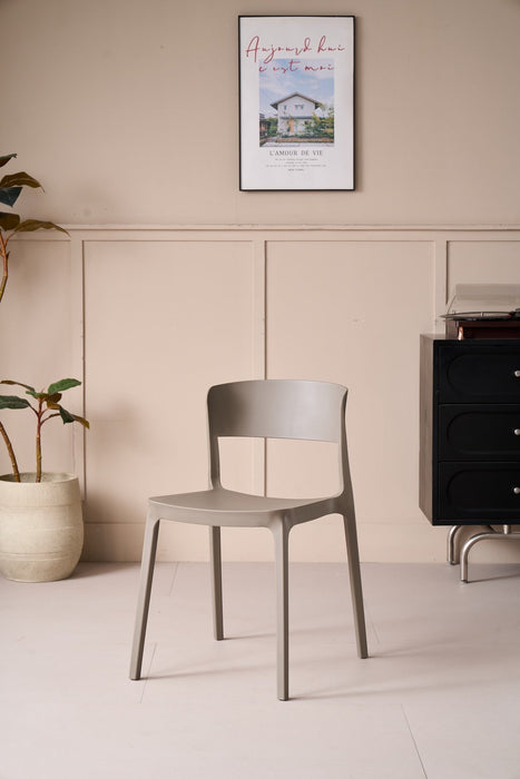 Silla Monaco, Color Taupe, Con espaldar y diseño Moderno