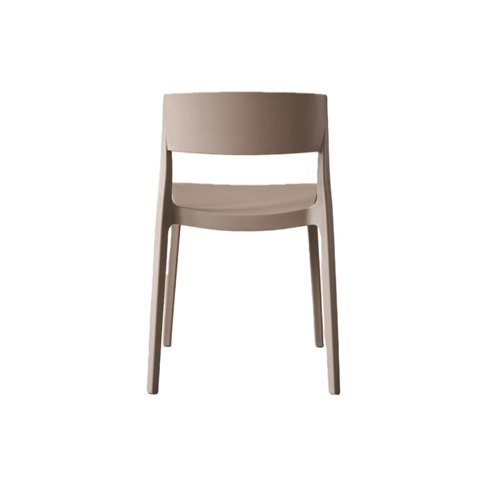 Silla Monaco, Color Taupe, Con espaldar y diseño Moderno