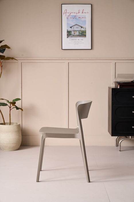 Silla Monaco, Color Taupe, Con espaldar y diseño Moderno