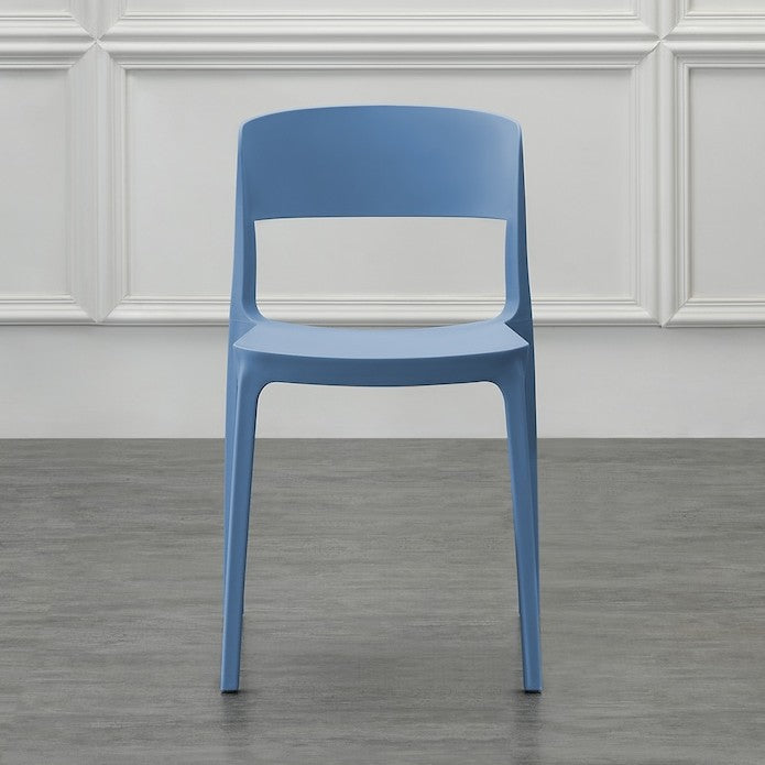 Silla Mónaco, Color Azul Oceano, con Espaldar y Diseño Moderno