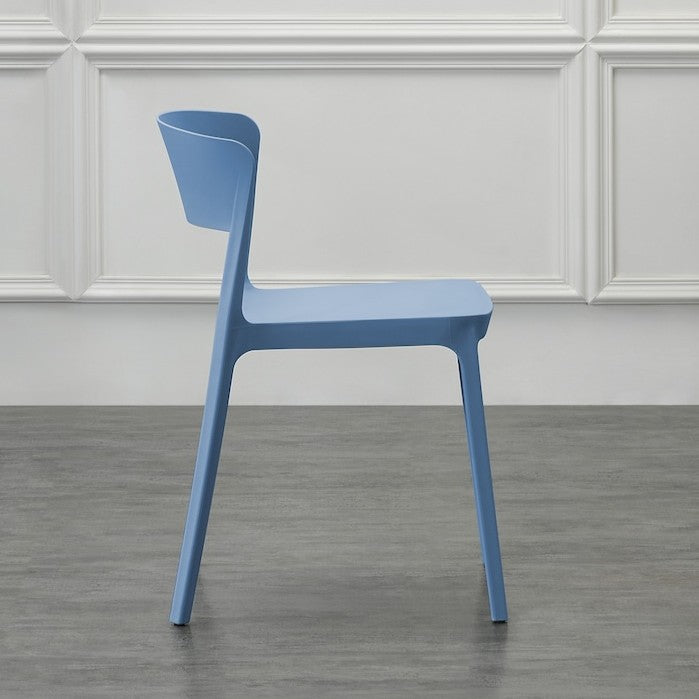 Silla Mónaco, Color Azul Oceano, con Espaldar y Diseño Moderno