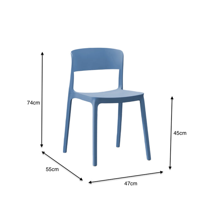 Silla Mónaco, Color Azul Oceano, con Espaldar y Diseño Moderno