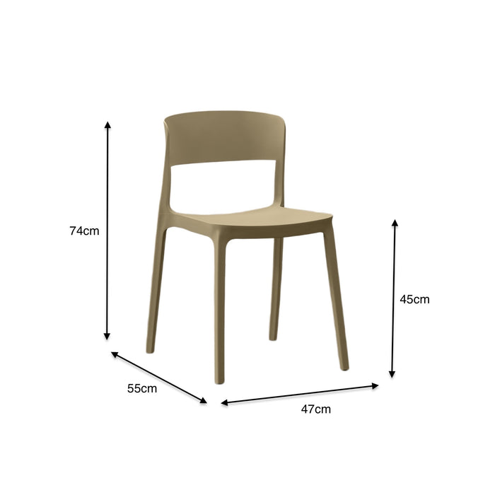 Silla Mónaco, Color Khaki, con Espaldar y Diseño Moderno