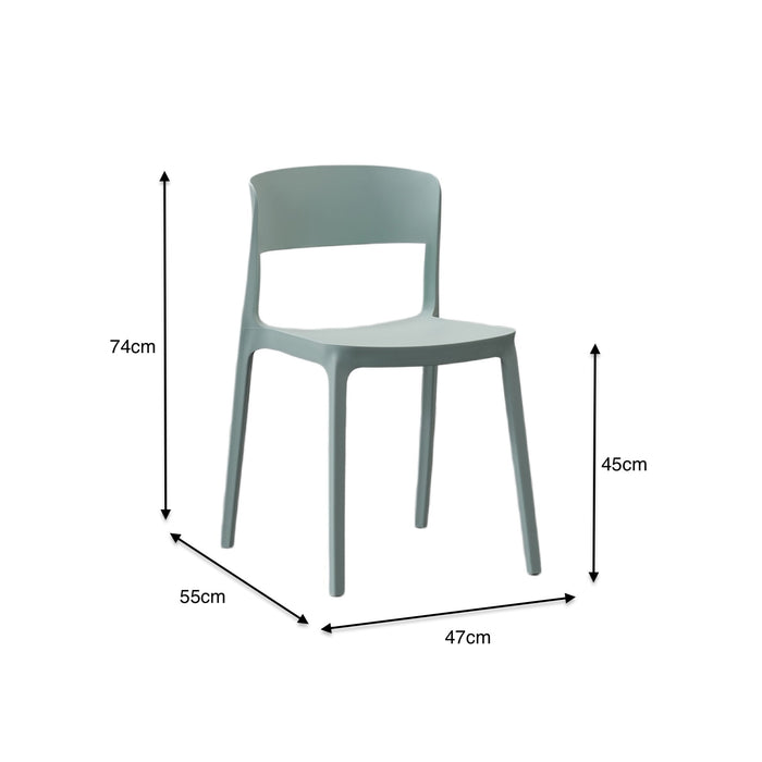 Silla Mónaco, Color Azul Claro, con Espaldar y Diseño Moderno