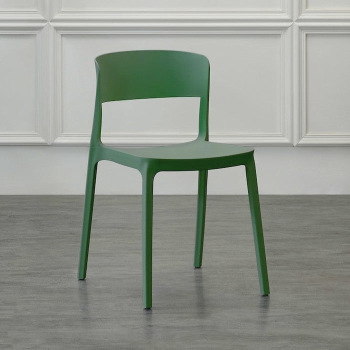 Silla Mónaco, Color Verde Olivo, con Espaldar y Diseño Moderno