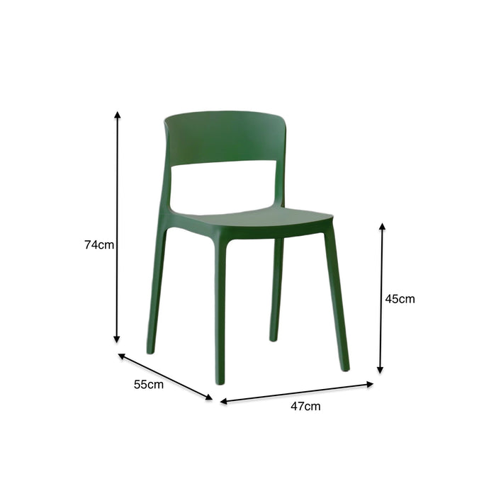 Silla Mónaco, Color Verde Olivo, con Espaldar y Diseño Moderno