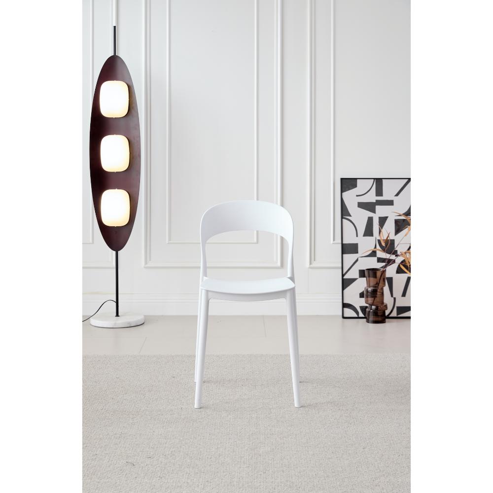Silla Patrick, Color Blanco, Con espaldar y diseño Moderno