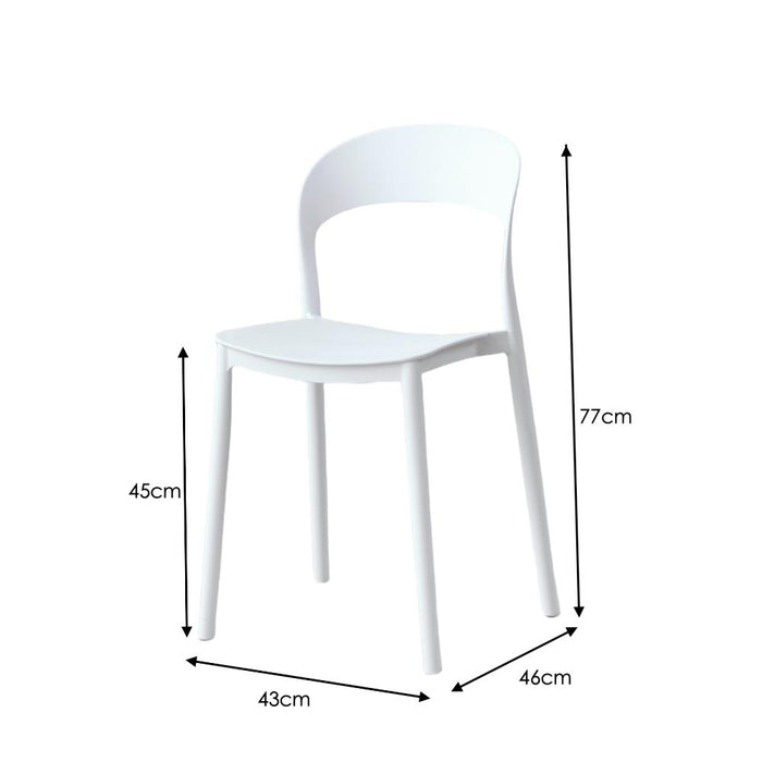 Silla Elena, Color Blanco, Con espaldar y diseño Moderno