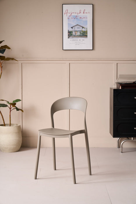 Silla Patrick, Color Taupe, Con espaldar y diseño Moderno