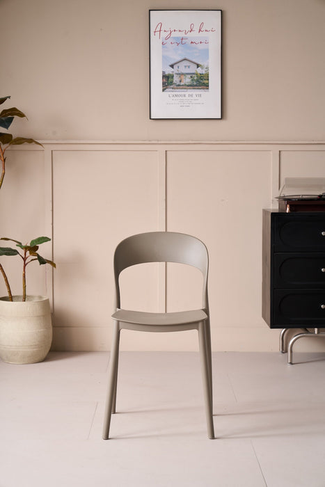 Silla Patrick, Color Taupe, Con espaldar y diseño Moderno