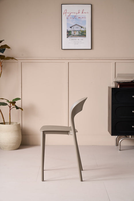 Silla Patrick, Color Taupe, Con espaldar y diseño Moderno