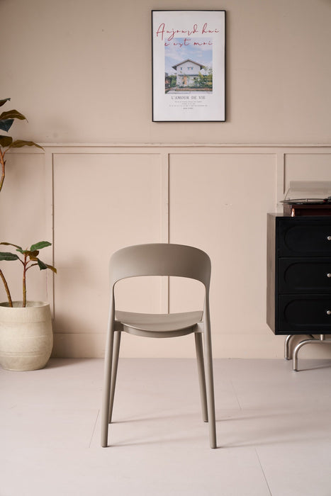 Silla Patrick, Color Taupe, Con espaldar y diseño Moderno