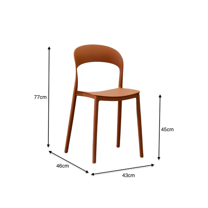 Silla Patrick, Color Terracota, con Espaldar y Diseño Moderno