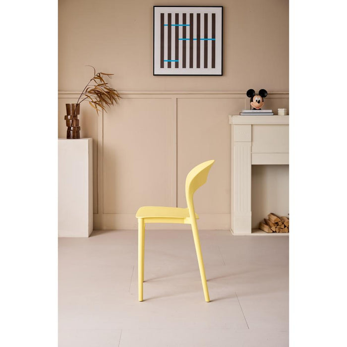 Silla Patrick, Color Amarillo, Con espaldar y diseño Moderno
