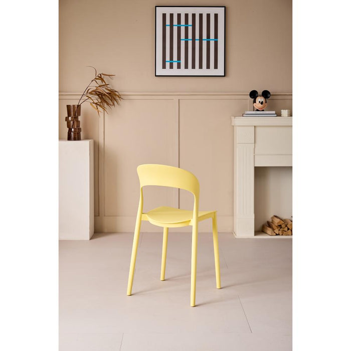 Silla Patrick, Color Amarillo, Con espaldar y diseño Moderno