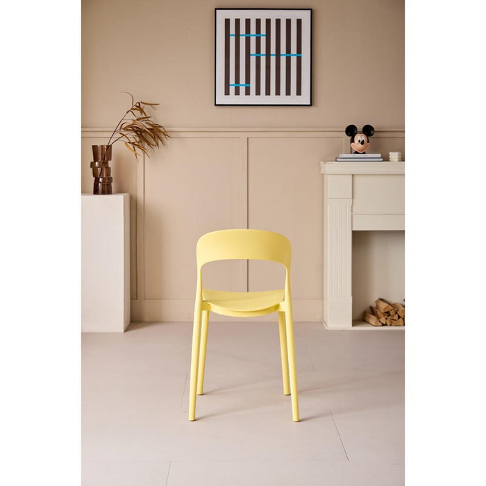 Silla Patrick, Color Amarillo, Con espaldar y diseño Moderno
