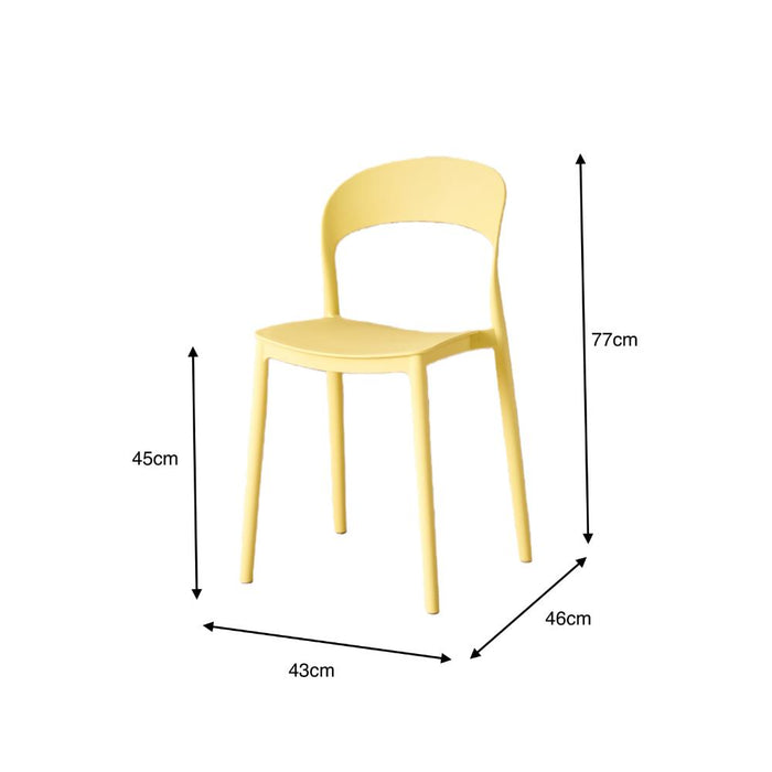 Silla Patrick, Color Amarillo, Con espaldar y diseño Moderno