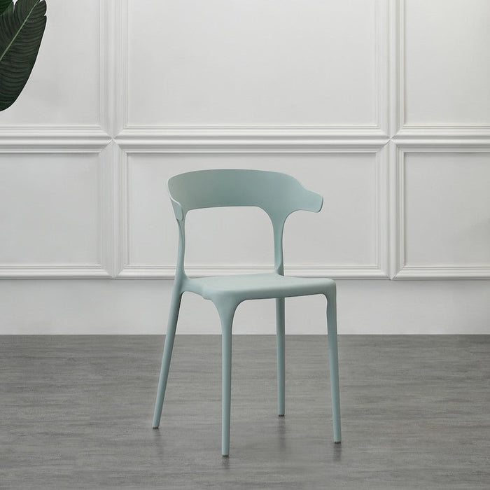 Silla Elena, Color Azul Claro, con Espaldar y Diseño Moderno