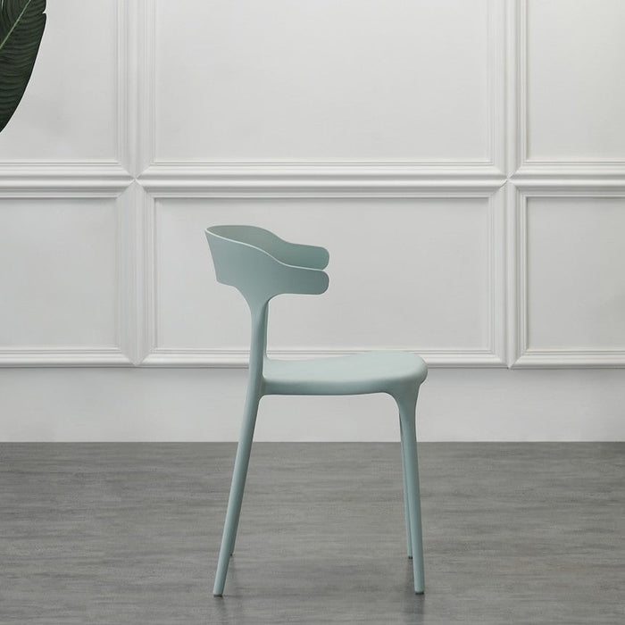 Silla Elena, Color Azul Claro, con Espaldar y Diseño Moderno
