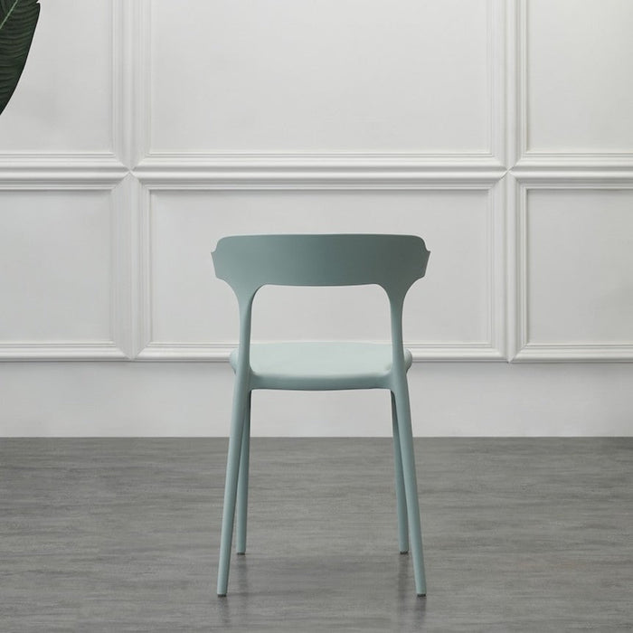 Silla Elena, Color Azul Claro, con Espaldar y Diseño Moderno
