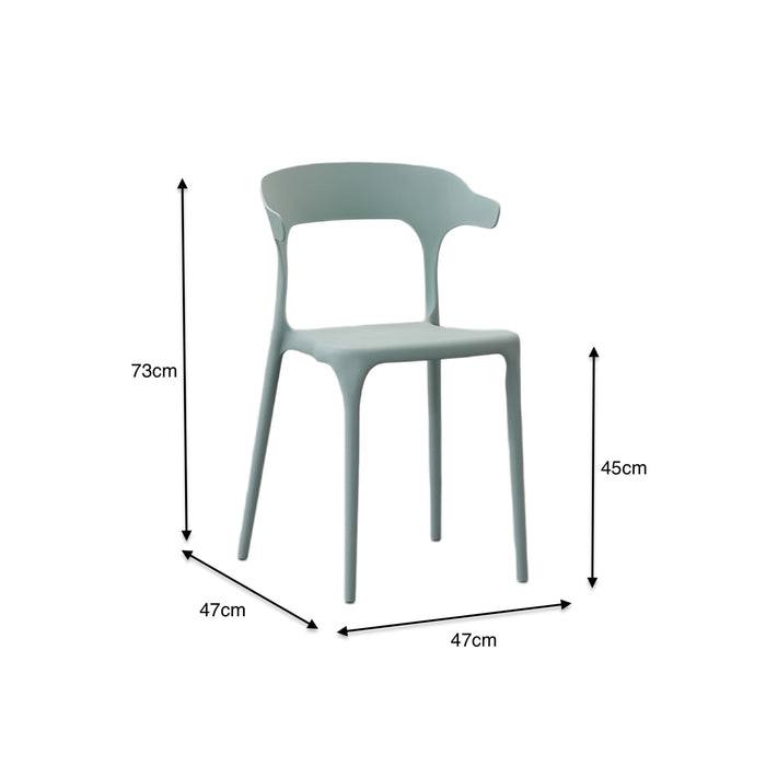 Silla Elena, Color Azul Claro, con Espaldar y Diseño Moderno