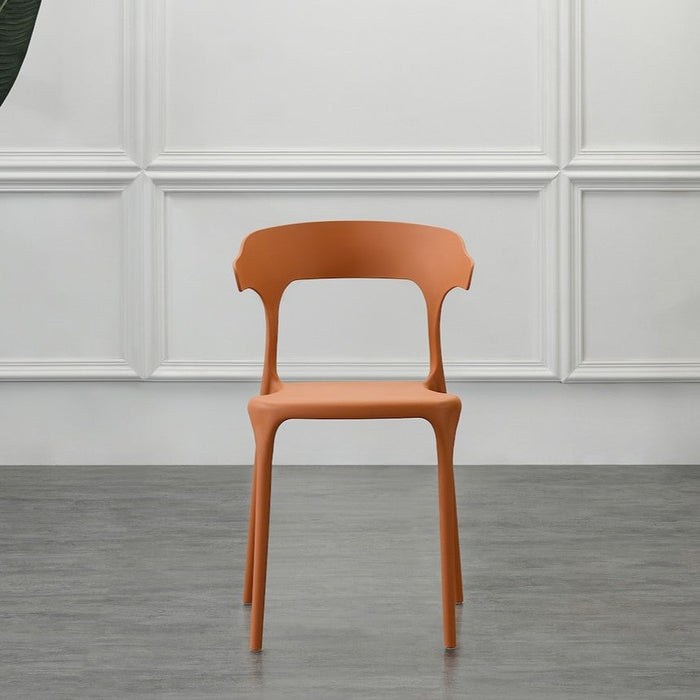 Silla Elena, Color Terracota, con Espaldar y Diseño Moderno