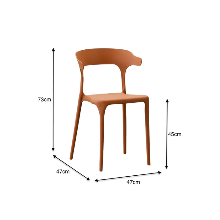 Silla Elena, Color Terracota, con Espaldar y Diseño Moderno