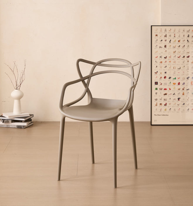Silla Palermo, Color Taupe, Con espaldar y diseño Moderno