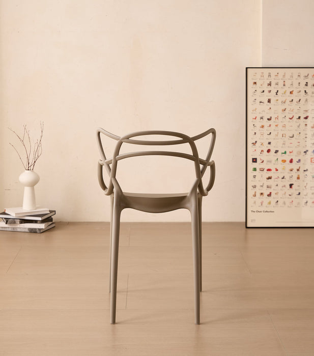 Silla Palermo, Color Taupe, Con espaldar y diseño Moderno