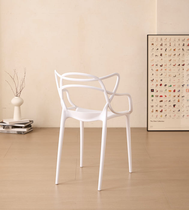 Silla Palermo, Color Blanco, Con espaldar y diseño Moderno