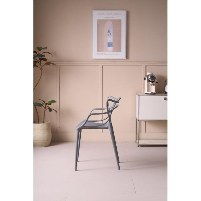 Silla Palermo, Color Gris, Con espaldar y diseño Moderno