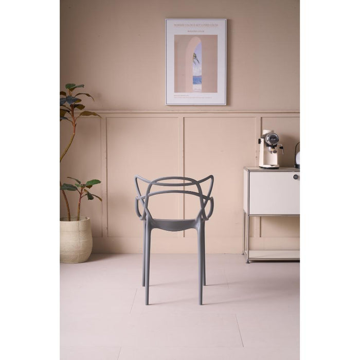 Silla Palermo, Color Gris, Con espaldar y diseño Moderno