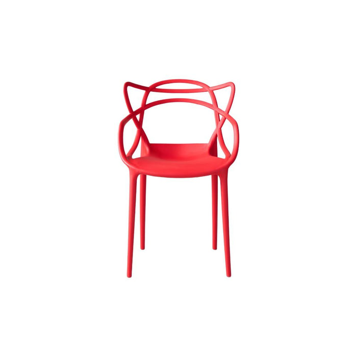Silla Palermo, Color Rojo, Con espaldar y diseño Moderno