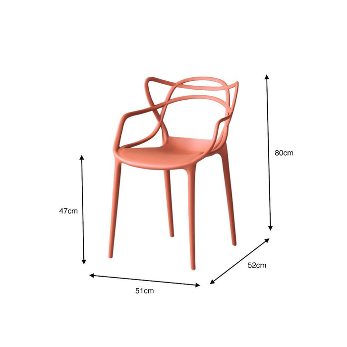 Silla Palermo, Color Terracota, Con espaldar y diseño Moderno
